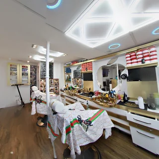 Photo Golden barber shop