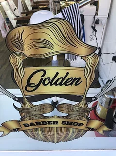 Photo Golden barber shop